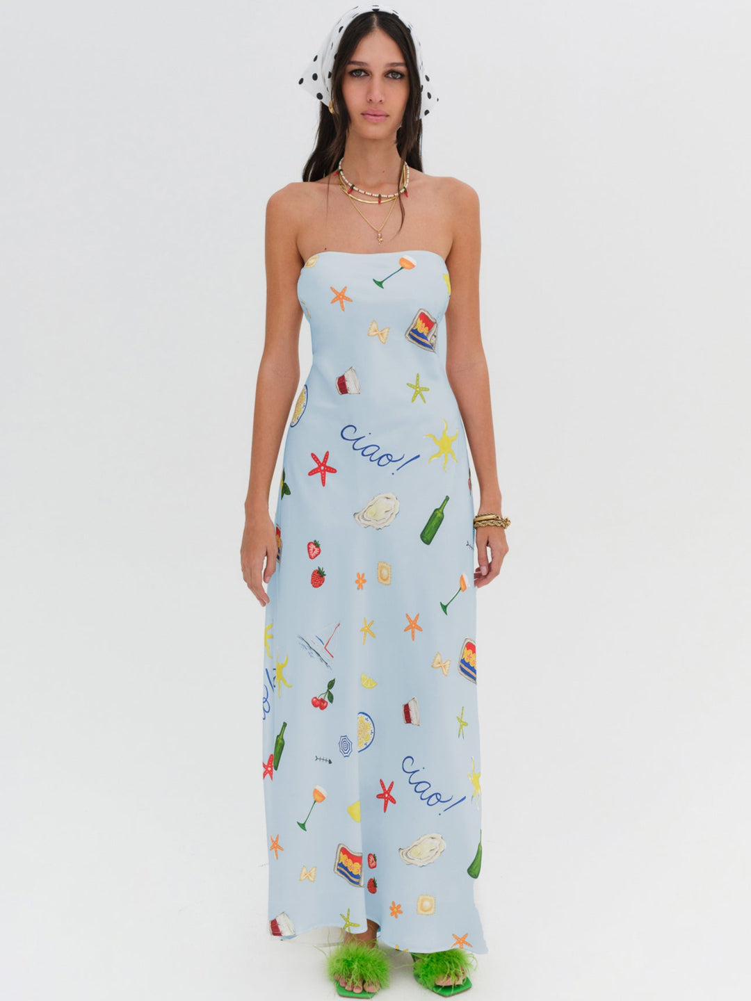 Carla Strapless Maxi Dress Blue