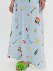 Carla Strapless Maxi Dress Blue