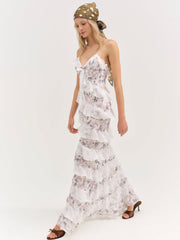 Debby Ruffled Maxi Dress White