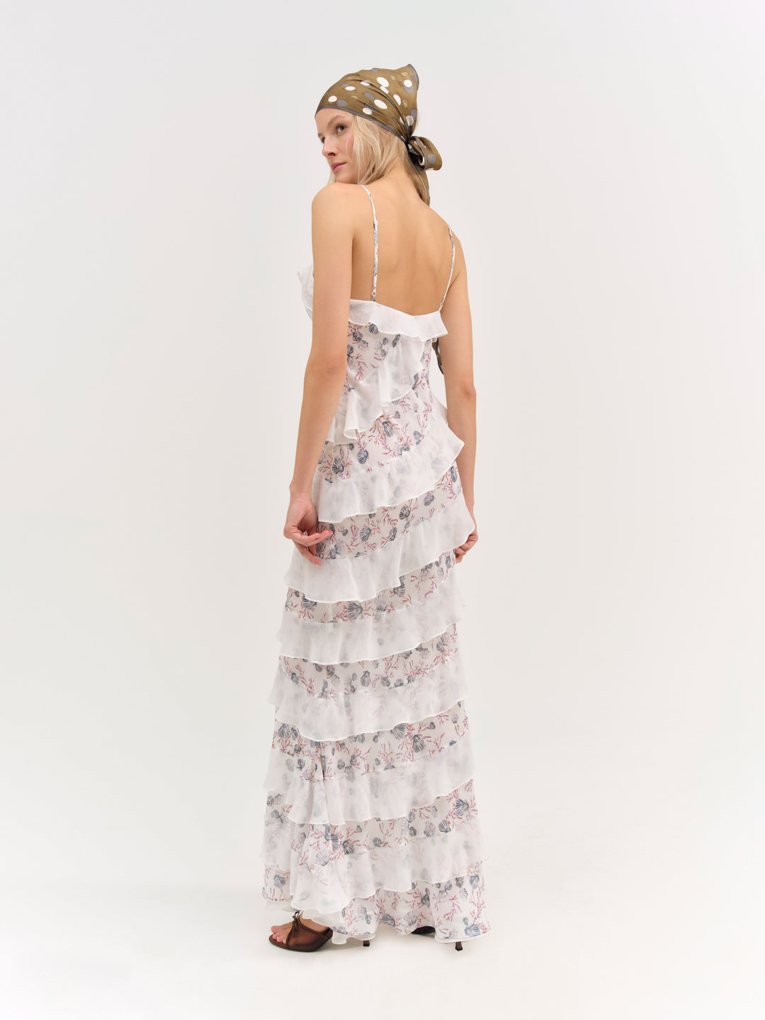 Debby Ruffled Maxi Dress White